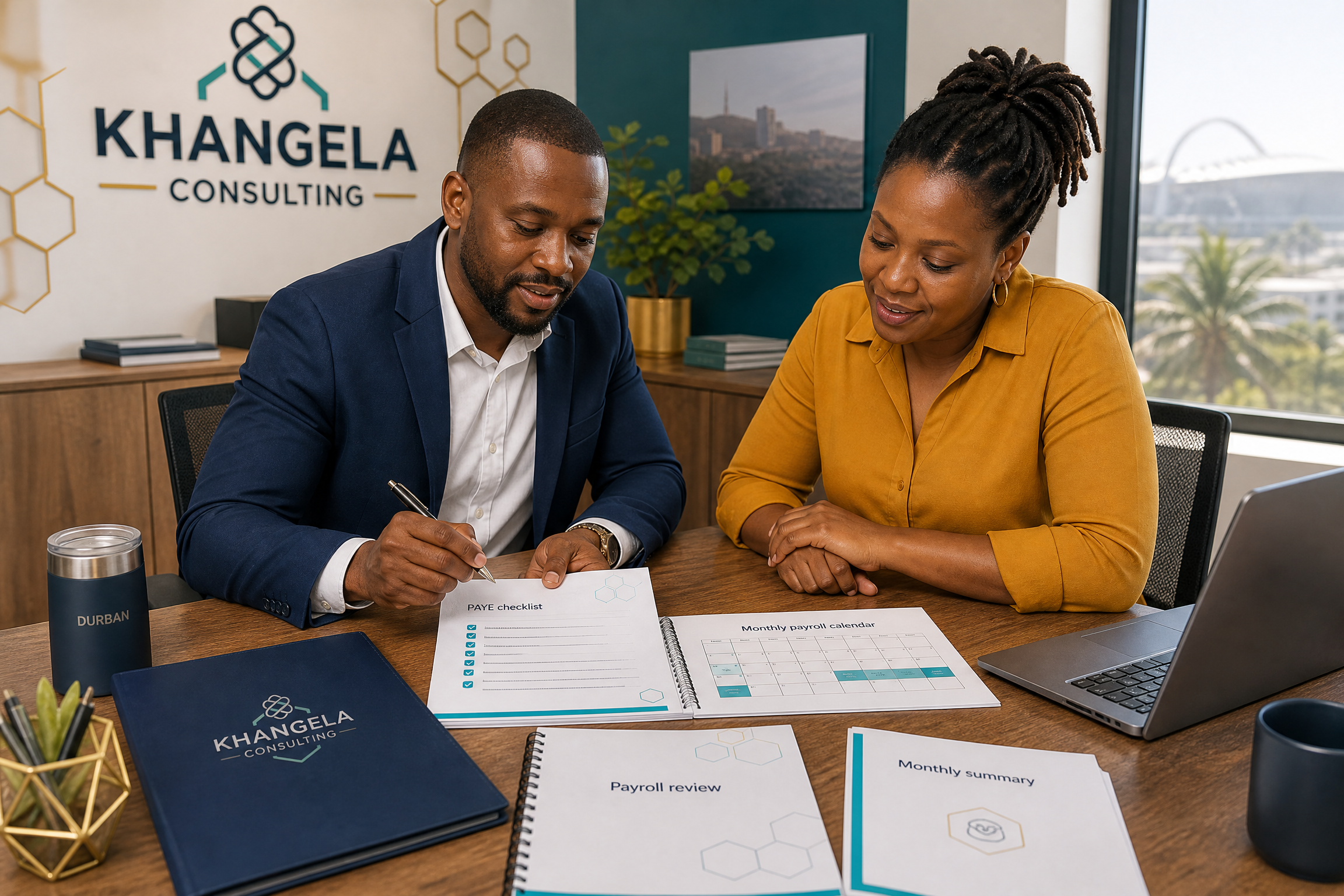 Consultant reviewing a generic payroll and PAYE checklist